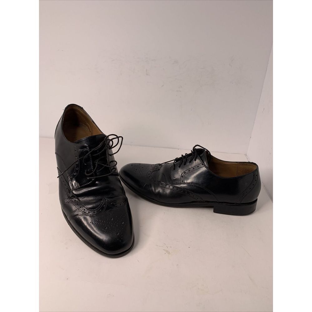 FLORSHEIM Brookside Men's Black Leather Wingtip Shoes 11231-001 Size 8.5 3E -M05